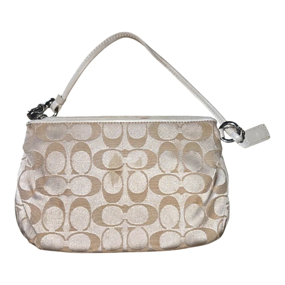 Coach Wristlet Signature Logo Design Leather Accents